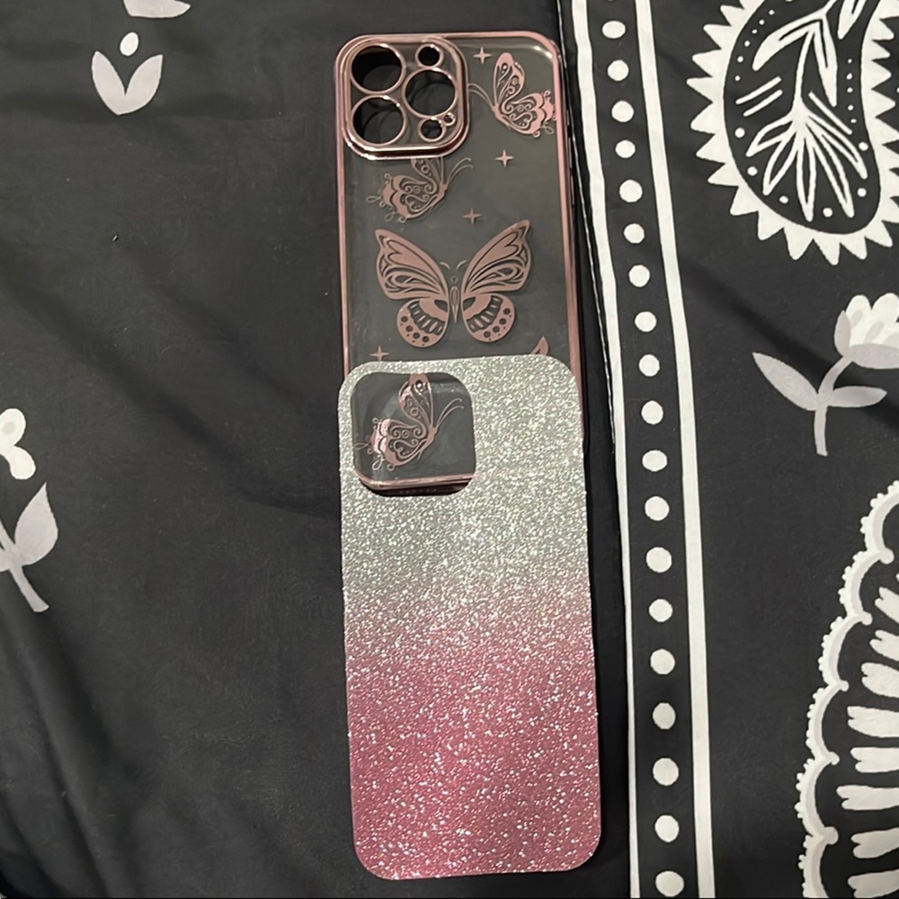 Butterfly Design IPhone 12 Plus Case - Pink